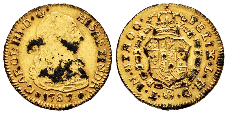 Charles III (1759-1788). 1 escudo. 1787. 2,24 g. Contemporary counterfeit. Choic...