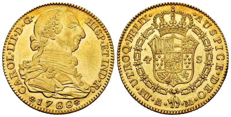 Charles III (1759-1788). 4 escudos. 1788. Madrid. M. (Cal-1795). Au. 13,55 g. Fa...