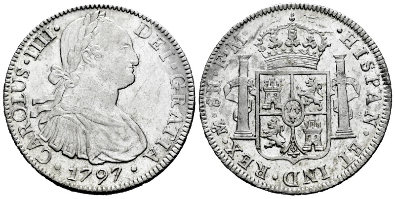 Charles IV (1788-1808). 8 reales. 1797. Mexico. FM. (Cal-960). Ag. 27,08 g. Fain...