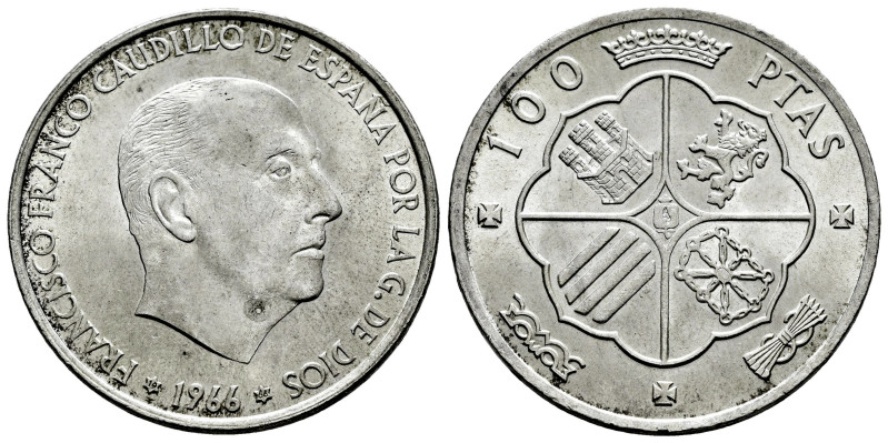 Estado Español (1936-1975). 100 pesetas. 1966*19-66. Madrid. (Cal-145). Ag. 19,0...