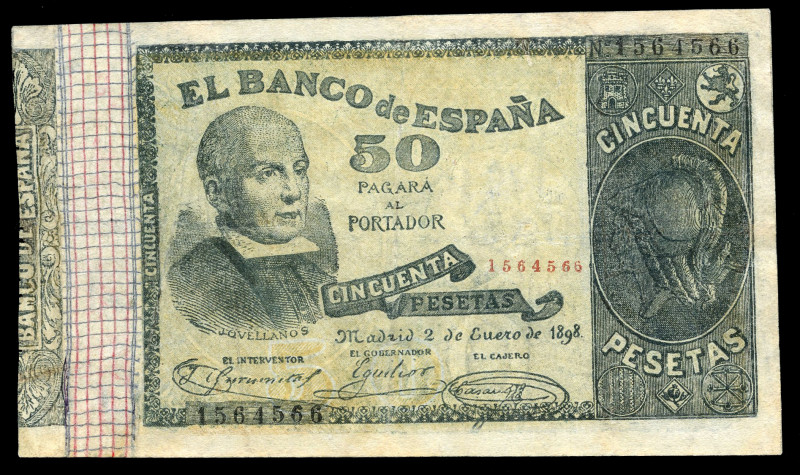 50 pesetas. 1898. Madrid. (Ed-301F). Contemporary counterfeit. VF. Est...150,00....