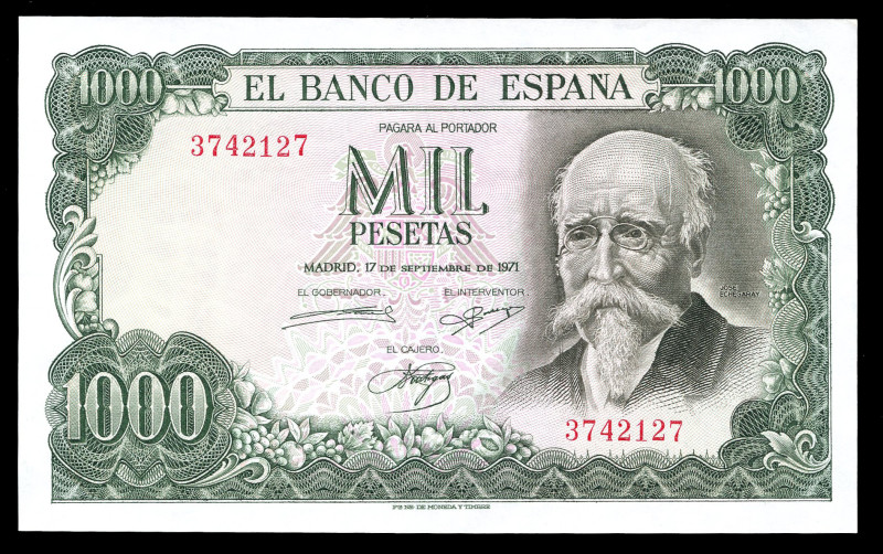 1000 pesetas. 1971. Madrid. (Ed-474). (Pick-154). September 17, José Echagaray. ...