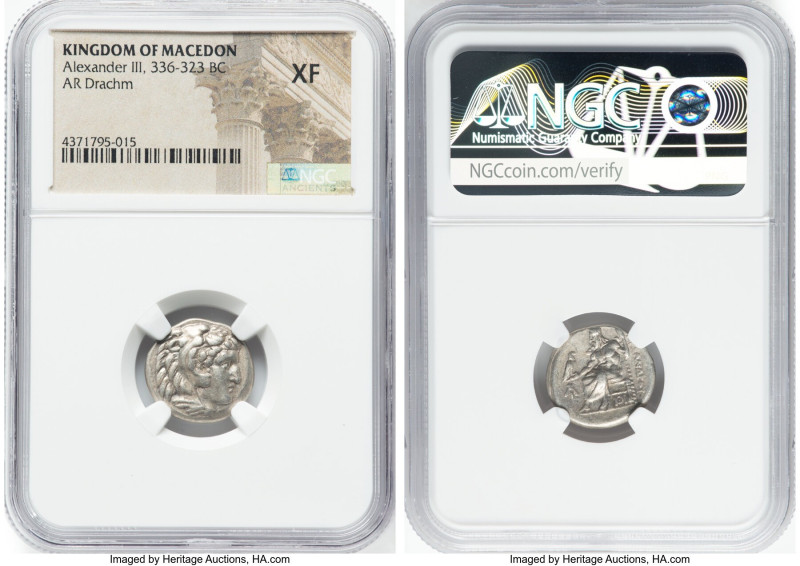 MACEDONIAN KINGDOM. Alexander III the Great (336-323 BC). AR drachm (17mm, 11h)....