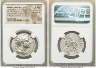 BACTRIAN KINGDOM. Eucratides II (c145-140 BC). AR tetradrachm (31mm, 16.81 gm, 11h). NGC Choice AU 4/5 - 3/5. Diademed and draped bust of Eucratides I...