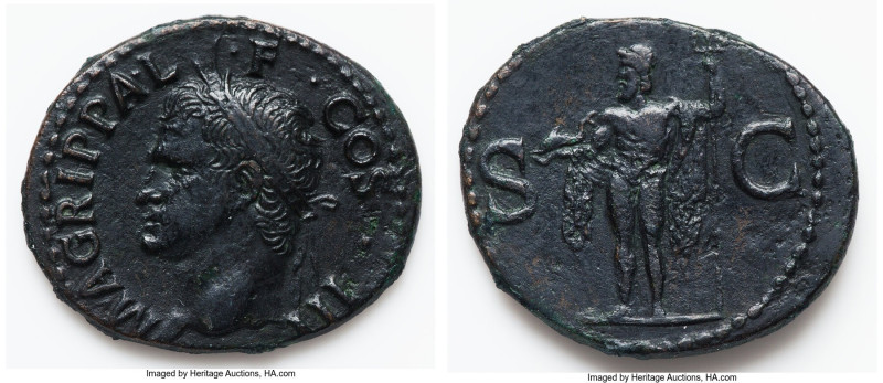 Marcus Agrippa, lieutenant of Augustus (died 12 BC). AE as (30mm, 9.92 gm, 5h). ...