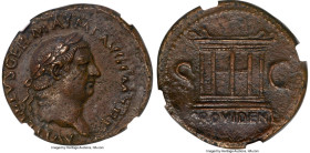 Vitellius (late April-22 December AD 69). AE as (28mm, 11.97 gm, 5h). NGC Choice AU 4/5 - 2/5, Fine Style. Rome. A VITELLIVS GERMA IMP AVG P M TR P, l...