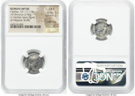 Hadrian (AD 117-138). AR denarius (17mm, 3.06 gm, 7h). NGC Choice Fine 5/5 - 2/5, edge filing, scuffs. Rome, AD 130-133. HADRIANVS-AVG COS III P P, la...