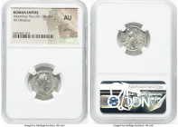 Antoninus Pius, as Augustus (AD 138-161). AR denarius (19mm, 5h). NGC AU, graffito. Rome, AD 149-150. ANTONINVS AVG-PIVS P P TR P XIII, laureate head ...