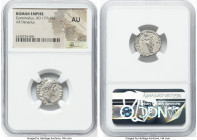 Commodus, as Augustus (AD 177-192). AR denarius (18mm, 5h). NGC AU. Rome, AD 192. L AEL AVREL CO-MM AVG P FEL, laureate head of Commodus right / P M T...