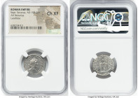 Septimius Severus (AD 193-211). AR denarius (19mm, 11h). NGC Choice XF. Laodicea, AD 198-202. L SEPT SEV AVG IMP XI PART MAX, laureate head of Septimi...