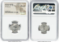 Caracalla, as Augustus (AD 198-217). AR denarius (19mm, 11h). NGC Choice XF. Rome, AD 201-206. ANTONINVS-PIVS AVG, laureate, draped bust of Caracalla ...