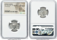 Severus Alexander, as Augustus (AD 222-235). AR denarius (20mm, 6h). NGC Choice AU. Rome, AD 231-235. IMP ALEXANDER PIVS AVG, laureate, draped bust of...