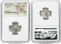 Severus Alexander, as Augustus (AD 222-235). AR denarius (20mm, 5h). NGC AU. Rome, AD 228-231. IMP SEV ALE-XAND AVG, laureate head of Severus Alexande...