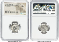 Severus Alexander, as Augustus (AD 222-235). AR denarius (19mm, 12h). NGC AU. Rome, AD 222. IMP C M AVR SEV ALEXAND AVG, laureate, draped, and cuirass...