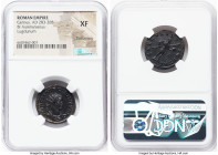 Carinus (AD 283-285). BI antoninianus (22mm, 7h). NGC XF, light smoothing. Lugdunum, AD 282-283. IMP C M AVR CARINVS AVG, radiate, draped, and cuirass...