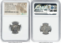 Diocletian (AD 284-305). AR argenteus (19mm, 2.92 gm, 12h). NGC Choice XF 4/5 - 4/5. Rome, 1st officina, ca. AD 295-297. DIOCLETI-ANVS AVG, laureate h...