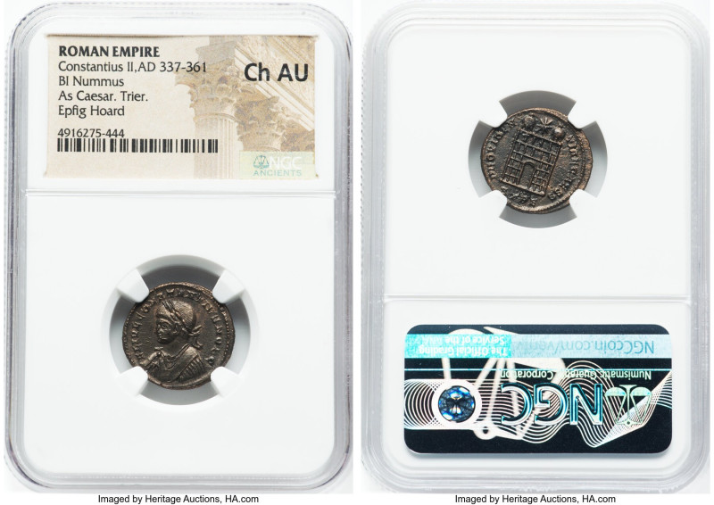 Constantius II, as Caesar (AD 337-361). AE3 or BI nummus (19mm, 7h). NGC Choice ...