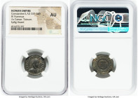 Constantine II, as Caesar (AD 337-340). AE3 or BI nummus (19mm, 12h). NGC AU. Ticinum, 3rd officina, AD 320-321. CONSTANTINVS IVN NOB C, laureate drap...