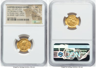 Leo I the Great, Eastern Roman Empire (AD 457-474). AV semissis (18mm, 2.26 gm, 5h). NGC MS 5/5 - 3/5, edge bend, light marks. Constantinople, AD 462 ...