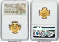 Zeno, Eastern Roman Empire (AD 474-491). AV solidus (20mm, 4.40 gm, 6h). NGC Choice XF 3/5 - 2/5, scuffs, die shift, edge bends. Constantinople, 2nd o...