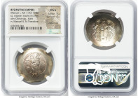 Manuel I Comnenus (AD 1143-1180). EL aspron trachy (31mm, 4.24 gm, 6h). NGC MS S 5/5 - 4/5, edge crimp. Constantinople, AD 1160-1164. IC-XC (barred), ...