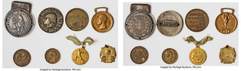 8-Piece Lot of Assorted Medals, Tokens, and Exonumia, Includes Vittorio Emanuele...