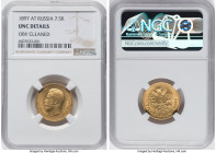 Nicholas II gold 7 Roubles 50 Kopecks 1897-AГ UNC Details (Obverse Cleaned) NGC, St. Petersburg mint, KM-Y63, Bit-17 HID09801242017 © 2022 Heritage Au...