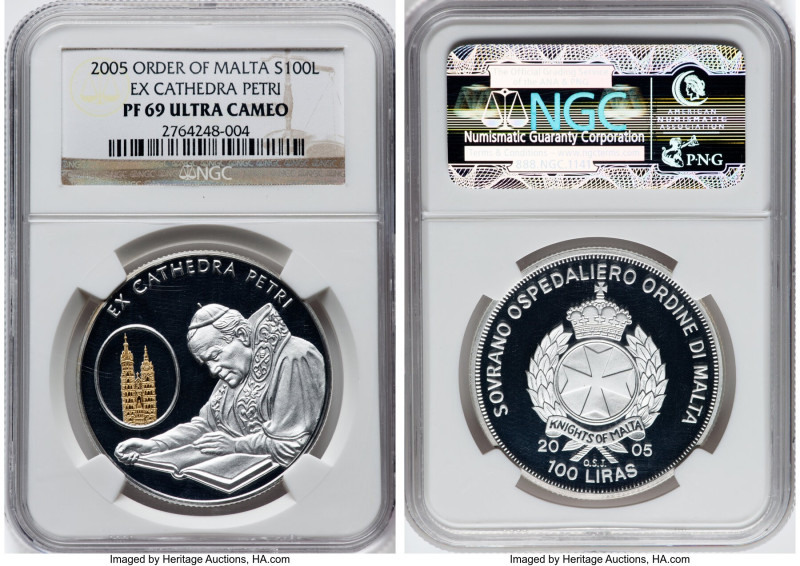 Pair of Certified silver Proof "Pope John Paul II" Issues PR69 Ultra Cameo NGC, ...