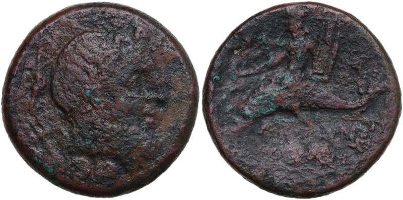 Italy, Southern Apulia, Brundisium, c. 215 BC. Æ Sextans (26mm, 16.40g). Head of...