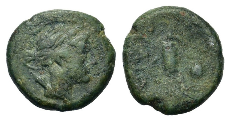 Italy, Northern Lucania, Paestum, c. 218-201 BC. Æ Uncia (13,7mm, 2.24g). Head o...