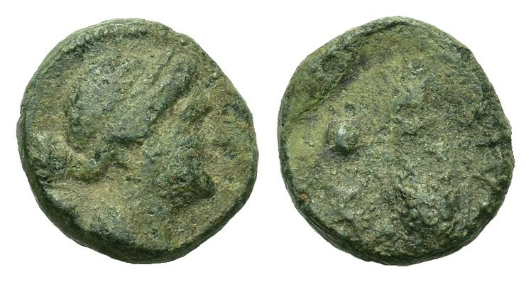 Italy, Northern Lucania, Paestum, c. 218-201 BC. Æ Uncia (11mm, 1.57g). Head of ...