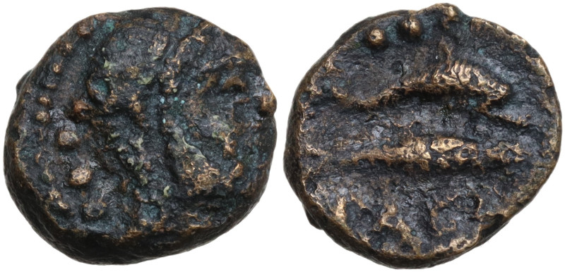 Italy, Northern Lucania, Paestum, after 180 BC. Æ Quadrans (13mm, 3.00g). Head o...