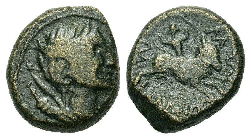 Macedon, Amphipolis. Circa 187-168/7 BC. Æ (14,8mm, 5.97g). Draped bust of Artem...