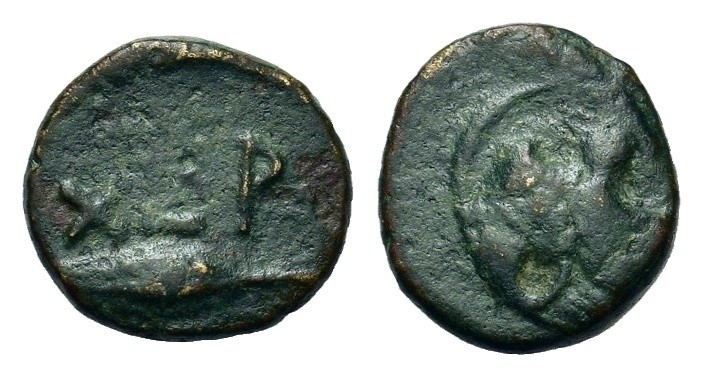 Thracian Chersonesos, Kardia or Agora, c. 386-309 BC. Æ (10,3mm, 0.88g). Roaring...