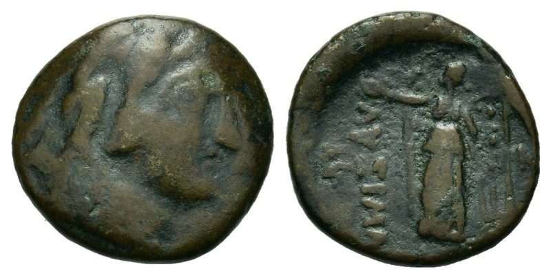 Thrace. Lysimacheia. Circa 245-225 BC. Æ (17,5mm, 3.84g). Youthful head of Herak...