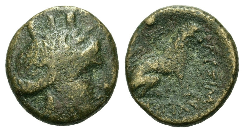 Thrace, Lysimacheia. Circa 196-190 BC. Æ (17,6mm, 4.78g). Turreted and laureate ...