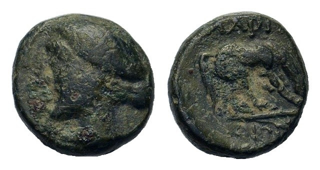 Thessaly, Larissa. Late 4th-early 3rd centuries BC. AE 12mm (2,00g.).
OBV: Head ...