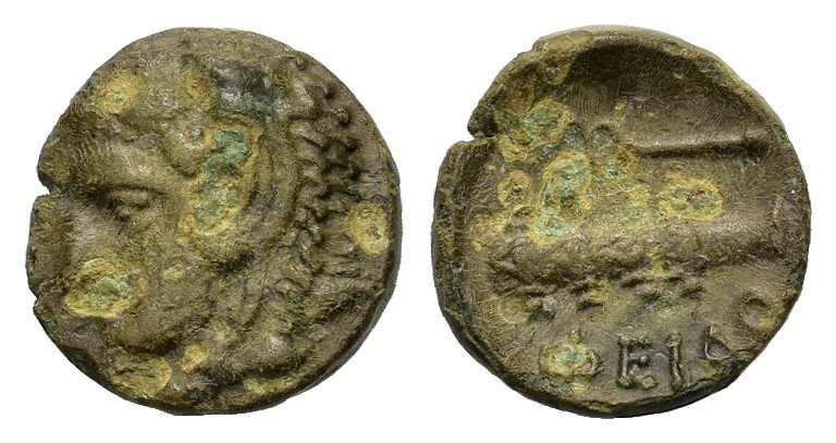 Boiotia, Thebes. Circa 395-338 BC. Æ 13mm (1,72g.). ΦΕΙΔΩΝ, magistrate. Struck 3...