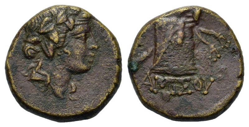 Pontos, Amisos, Time of Mithradates VI, c. 85-65 BC. Æ (20,3mm, 8.36g). Wreathed...