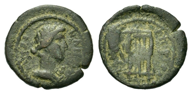 Aeolis, Myrina. Pseudo-autonomous issue. Antonine era (138-192). Æ (18,2mm, 2.53...