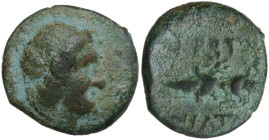 Uncertain mint, c. 4th-3rd century BC. Æ (15.5mm, 3.00g). Laureate head of Zeus r. R/ Thunderbolt. Fine