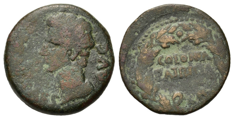 Augustus (27 BC-AD 14). Spain, Colonia Patricia. Æ (25,1mm, 10.18g). Bare head o...