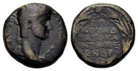 Claudius (41-54). Seleucis and Pieria, Antioch. Æ (19mm, 7.67g). Laureate head r. R/ Legend within laureal wreath.