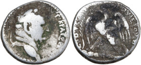 Vespasian (69-79). Seleucis and Pieria, Antioch. AR Tetradrachm (25mm, 14.00g), year 2 ? (AD 69/70). Laureate head r. R/ Eagle standing l. on club, wi...