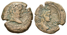Vespasian(?) (69-79). Egypt, Alexandria. Æ (22,3mm, 5.52g). Laureate head r. R/ Draped bust of Isis r. Cf. Emmett 217 (diobol).
