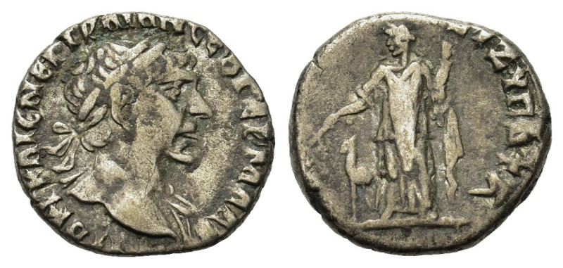 Trajan (98-117). Arabia, Bostra. AR Drachm (16,9mm, 3.33g). Laureate bust r., sl...