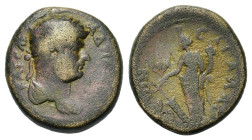 Hadrian (117-138). Pisidia, Sagalassus. Æ (20,8mm, 8.21g). Laureate and draped bust r. R/ Tyche standing facing, head l., resting on rudder and holdin...