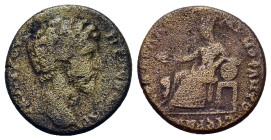 Antoninus Pius (138-161). Lydia, Hypaepa. Æ (21,4mm, 7.55g). Laureate head of Antoninus Pius, r. R/ Turreted Cybele seated, l., holding patera, restin...