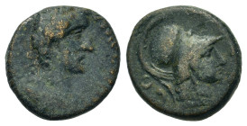 Antoninus Pius (138-161). Lycaonia, Iconium. Æ (17mm, 4.93g). Laureate, draped and cuirassed bust r. R/ Helmeted head of Athena r. RPC IV.3 online 725...