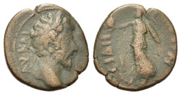 Marcus Aurelius (161-180). Pamphylia, Side. Æ (17,7mm, 4.1g). Laureate head r. R/ Athena advancing l.